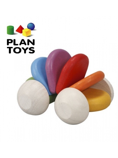 Plan Toys, autko drewniane klekotka